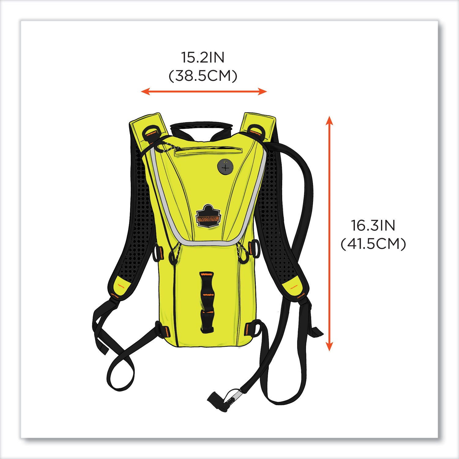 ergodyne Chill-Its 5156 Low Profile Hydration Pack, 3 L, Hi-Vis Lime (13162)
