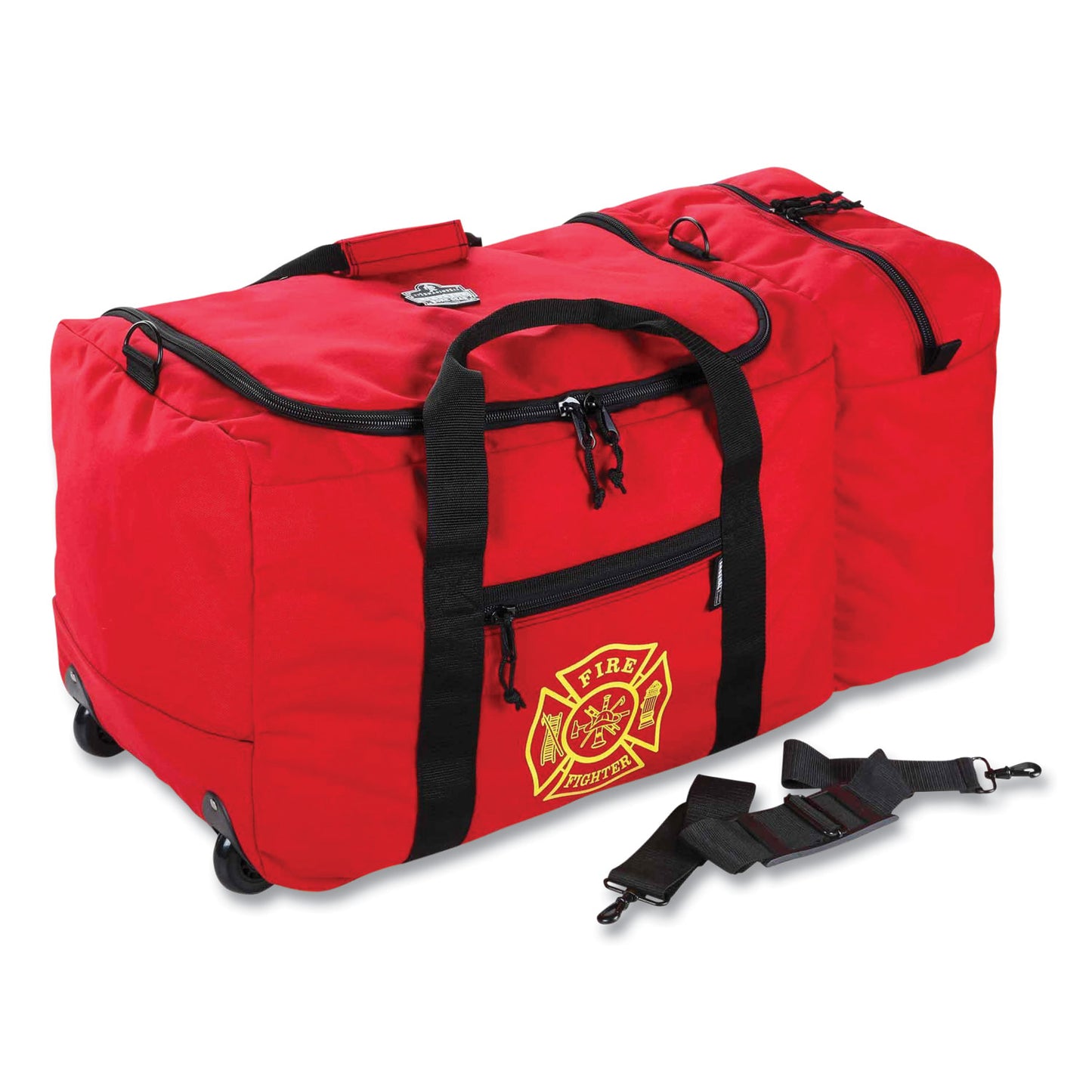 ergodyne Arsenal 5005W Wheeled Fire + Rescue Gear Bag, 14 x 31 x 14, Red (13205)