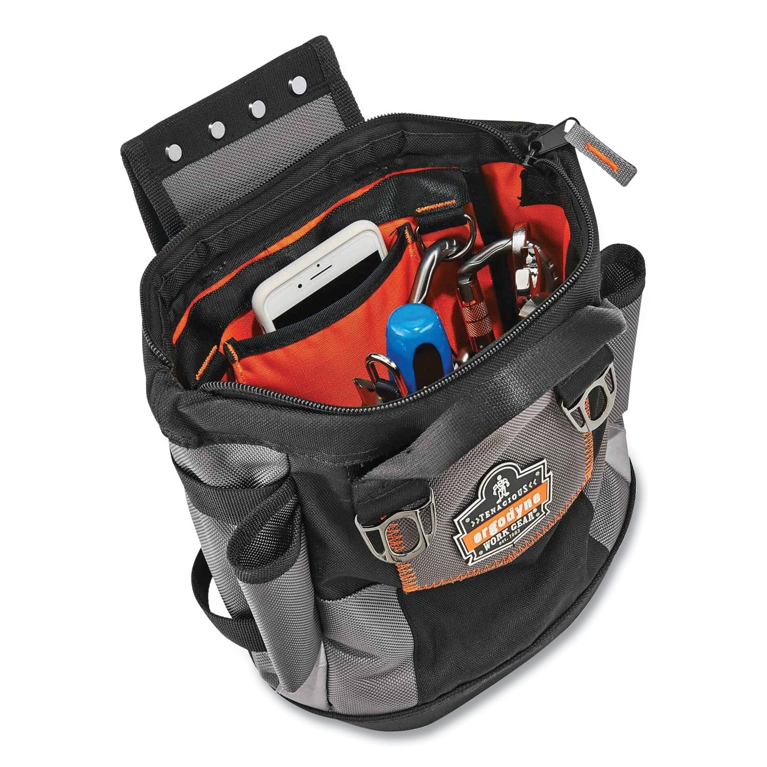 ergodyne Arsenal 5517 Premium Topped Tool Pouch with Zipper, 6 x 10 x 11.5, Polyester, Black (13647)