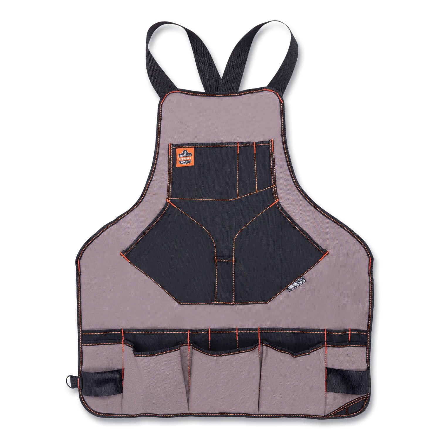 ergodyne Arsenal 5704 Canvas Tool Apron, 22 Compartments, 25.5 x 28, Canvas, Gray (13694)