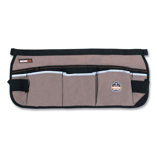 ergodyne Arsenal 5706 13-Pocket Waist Apron, 13 Compartments, 23 x 9, Canvas, Gray (13695)