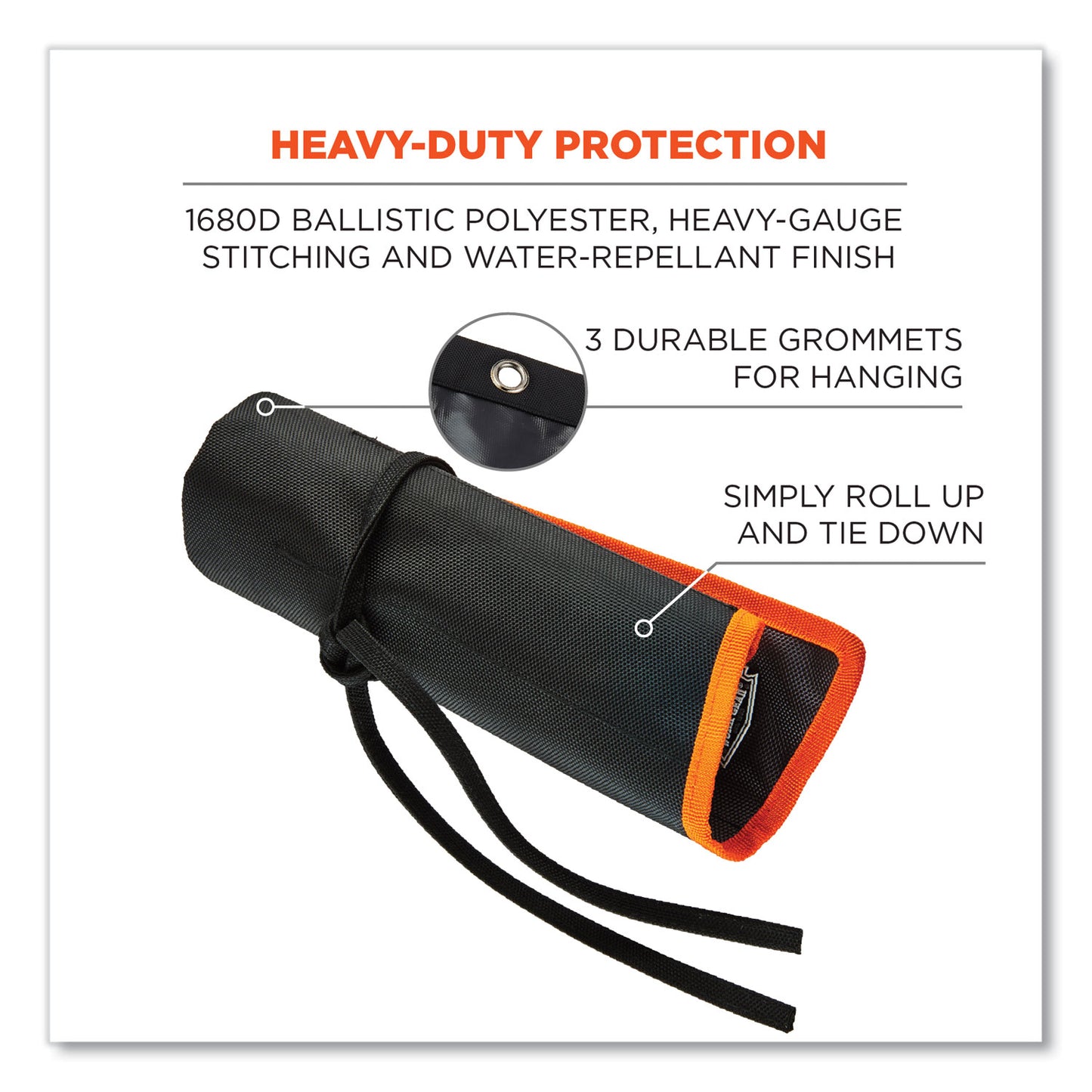 ergodyne Arsenal 5873 Polyester Wrench Roll Up, 14 Compartments, 26.5 x 16.5, Polyester, Black (13775)