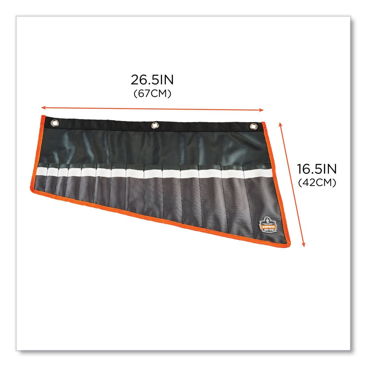 ergodyne Arsenal 5873 Polyester Wrench Roll Up, 14 Compartments, 26.5 x 16.5, Polyester, Black (13775)