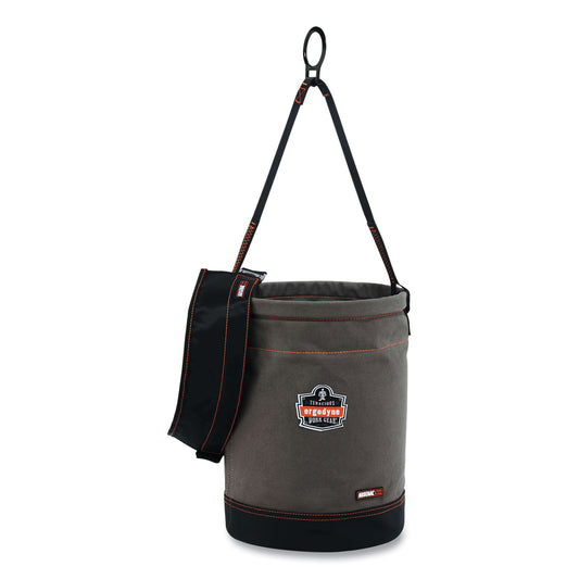 ergodyne Arsenal 5960T Canvas Hoist Bucket and Top with D-Rings, 12.5 x 12.5 x 17, Gray (14860)