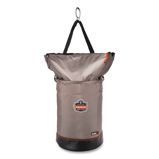 ergodyne Arsenal 5973 Hoist Bucket Tool Bag with D-Rings and Zipper Top, 12.5 x 12.5 x 17, Gray (15973)