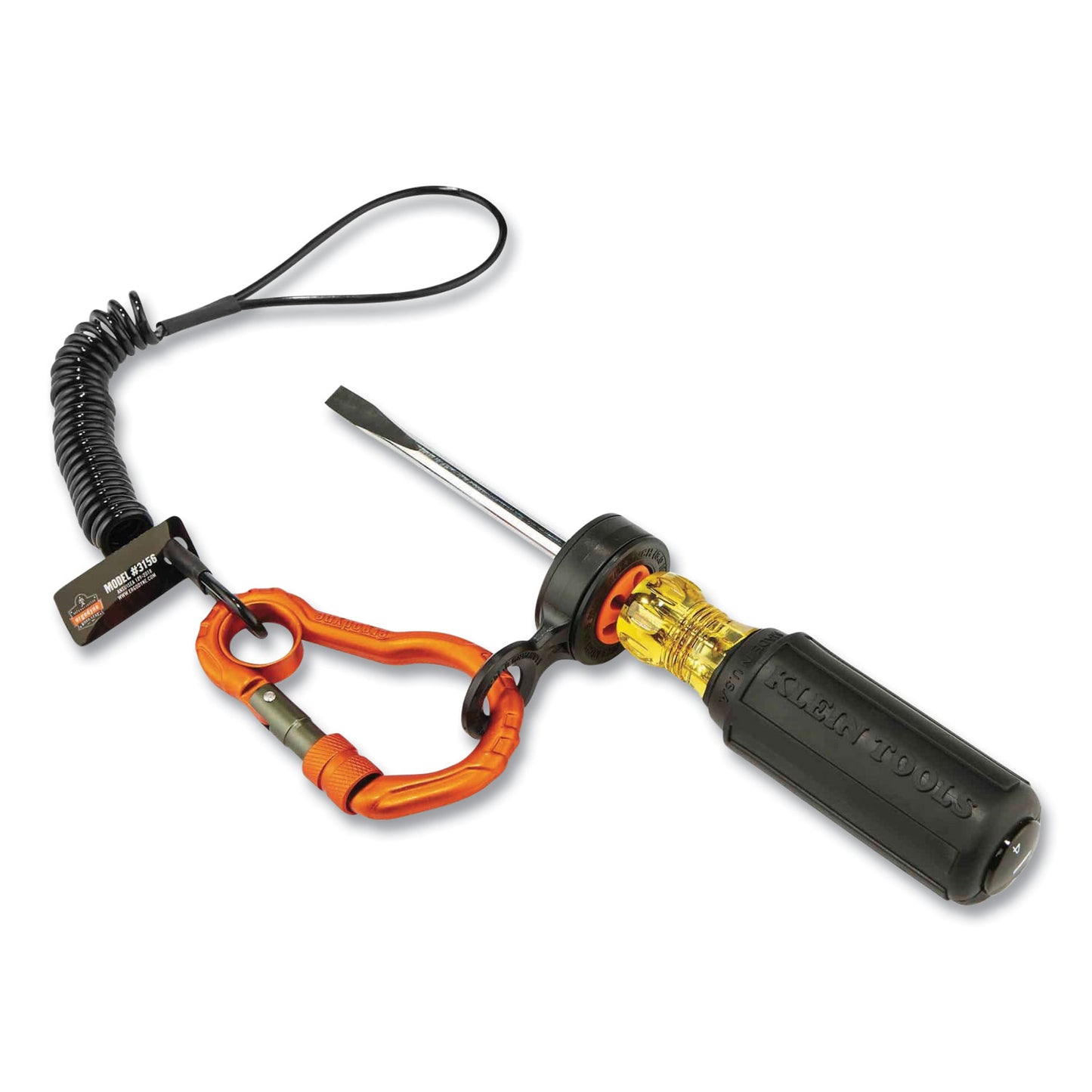 ergodyne Squids 3194 Hand Tool Tethering Kit, 1 lb Max Working Capacity, 12" to 48" Long, Black/Orange (19664)