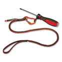 ergodyne Squids 3100F(x) Tool Lanyard with Aluminum Carabiner + Loop, 10 lb Max Working Capacity, 38" to 48" Long, Orange/Gray (19802)