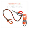 ergodyne Squids 3100F(x) Tool Lanyard with Aluminum Carabiner + Loop, 10 lb Max Working Capacity, 38" to 48" Long, Orange/Gray (19802)