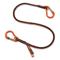 ergodyne Squids 3110F(x) Tool Lanyard with Aluminum Carabiners, 10 lb Max Working Capacity, 38" to 48" Long, Orange/Gray (19822)