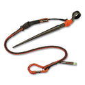 ergodyne Squids 3102F(x) Tool Lanyard with Aluminum Carabiner + Cinch-Loop, 5 lb Max Working Capacity, 38" to 48", Orange/Gray (19864)