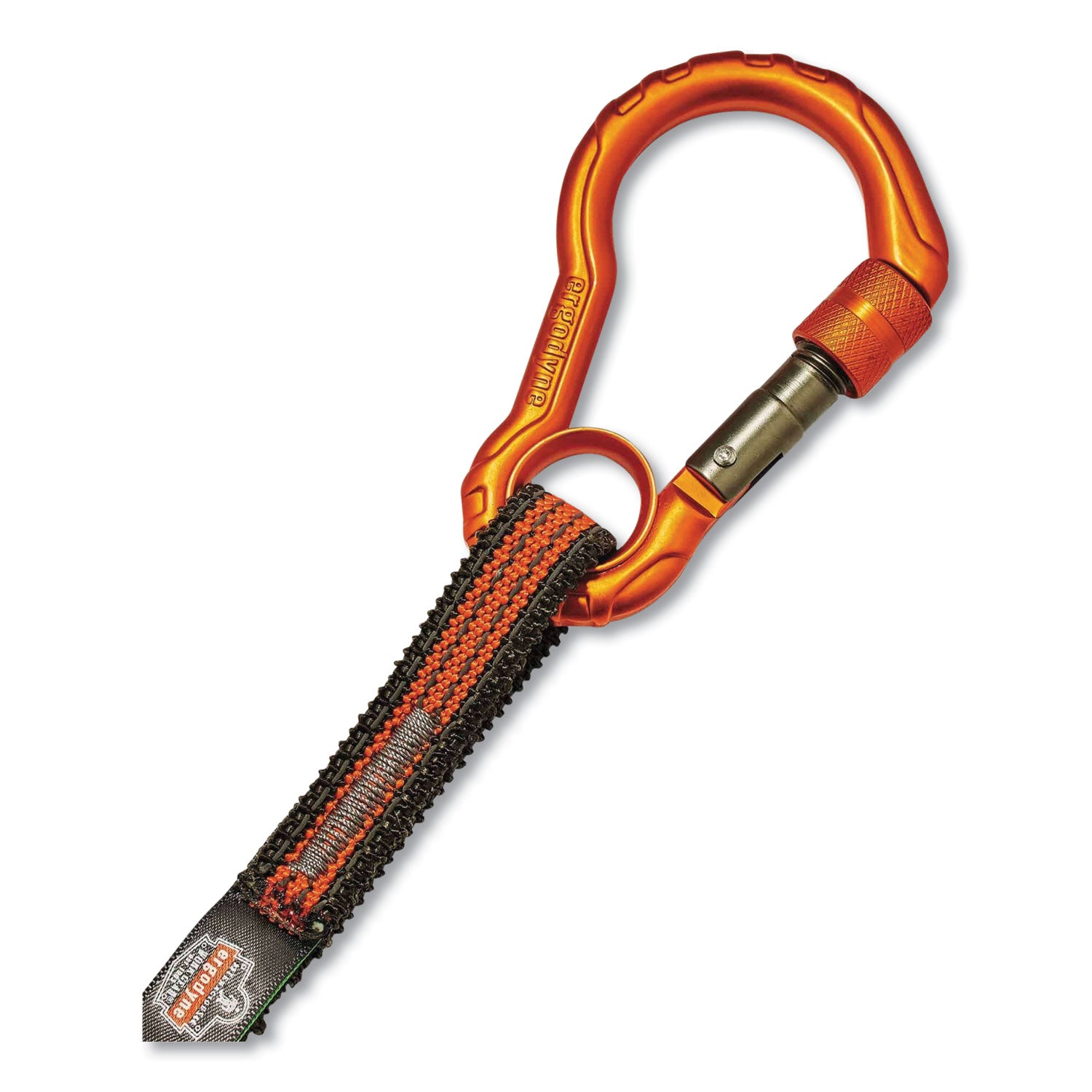 ergodyne Squids 3102F(x) Tool Lanyard with Aluminum Carabiner + Cinch-Loop, 5 lb Max Working Capacity, 38" to 48", Orange/Gray (19864)