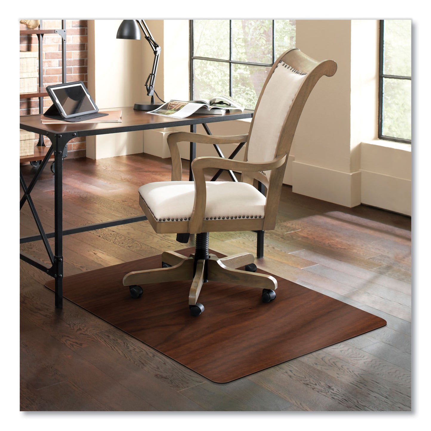 ES Robbins Trendsetter Chair Mat for Hard Floors, 36 x 48, Cherry (119773)