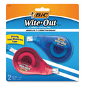 BIC Wite-Out EZ Correct Correction Tape, Non-Refillable, Randomly Assorted Applicator Colors, 0.17" x 472", 2/Pack (WOTAPP21)
