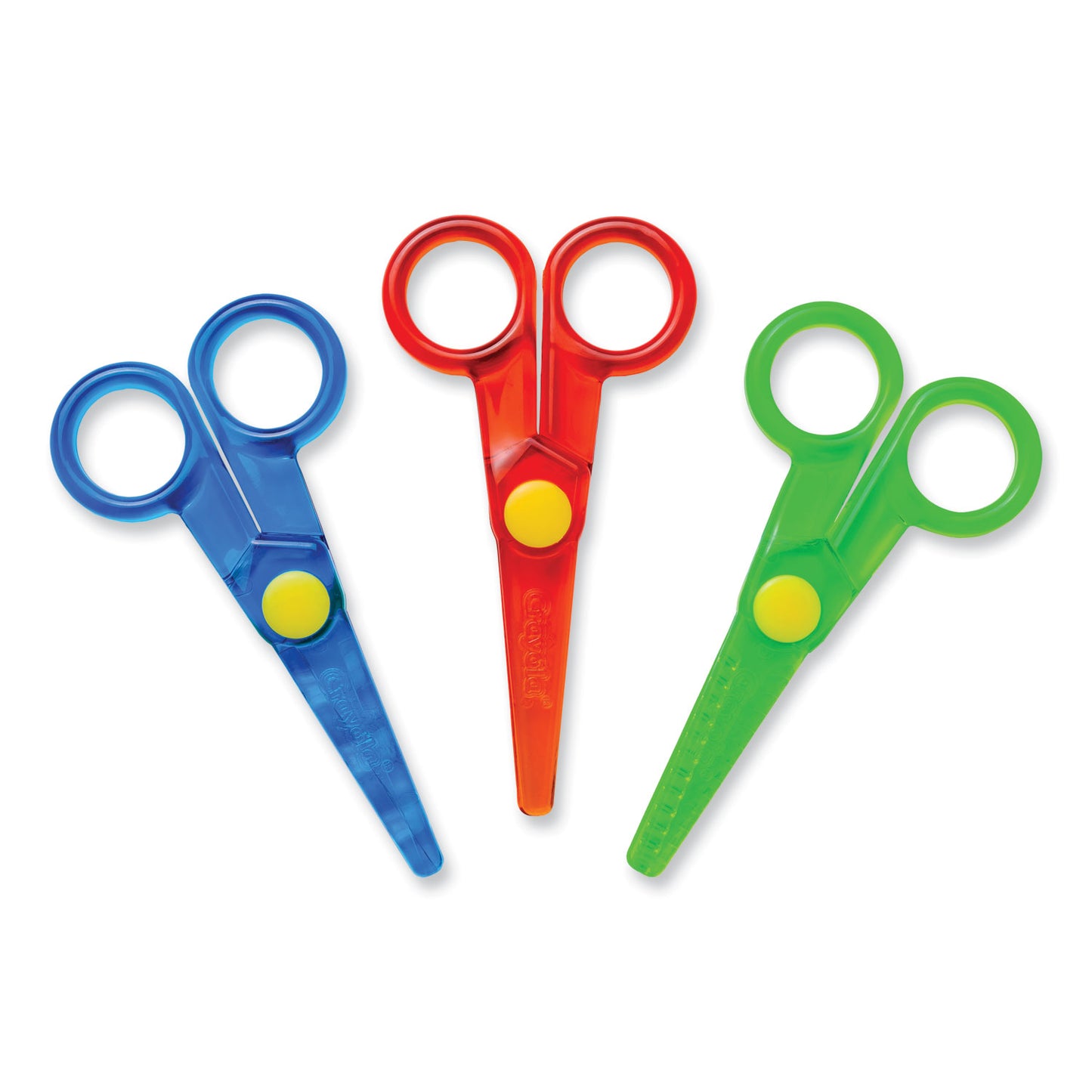 Crayola Safety Scissors, Rounded Tip, Straight Assorted Color Handles, 3/Pack (811458)