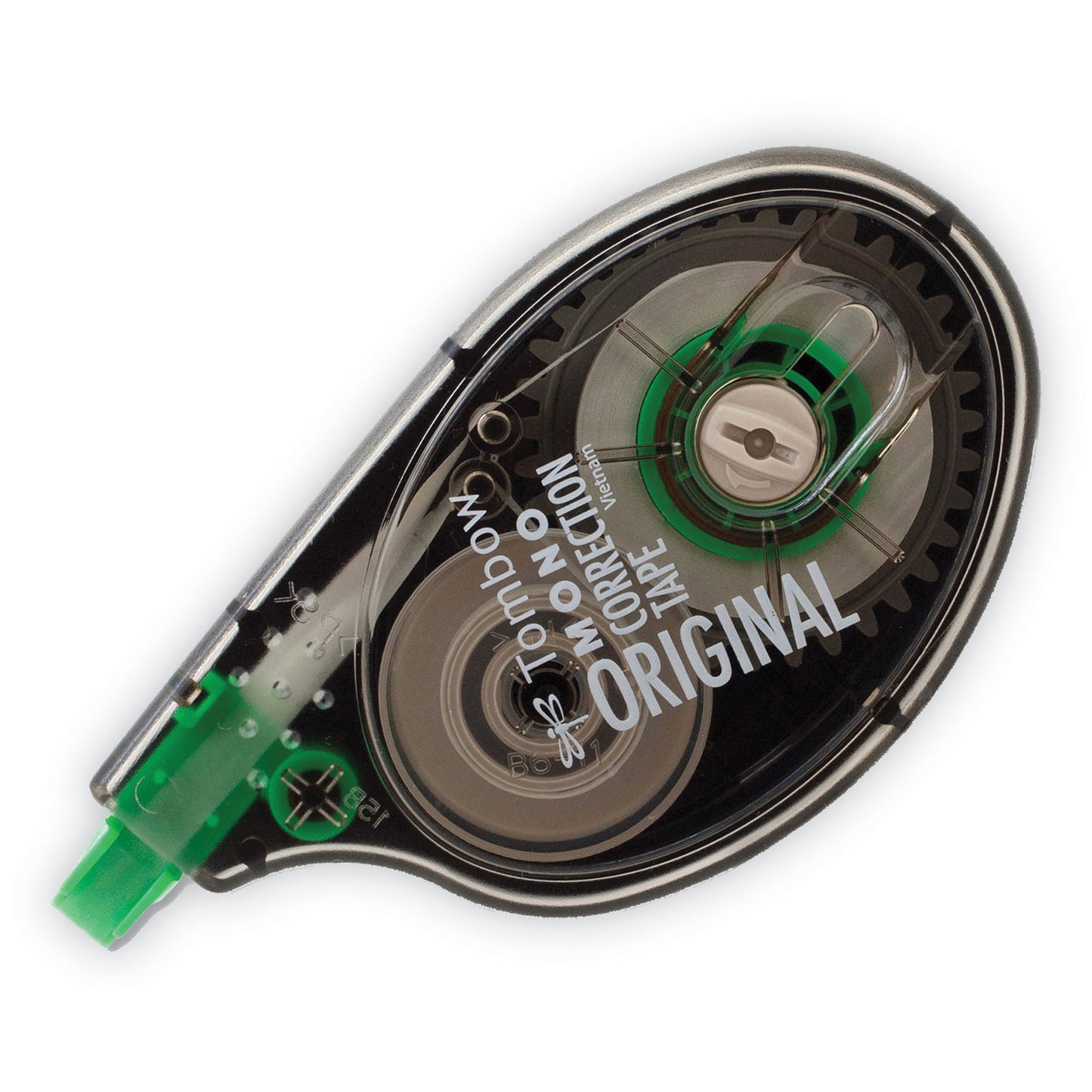 Tombow MONO Correction Tape, Gray/Clear Applicator, 0.17" x 394", White Tape, 10/Pack (68720)
