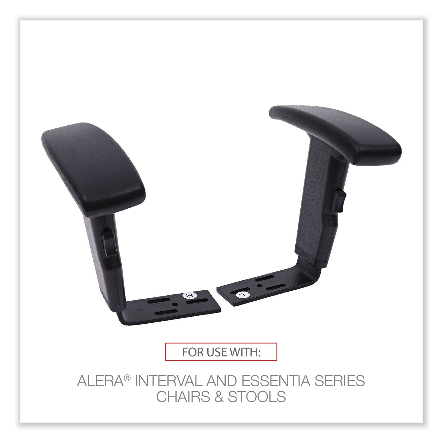 Optional Height-Adjustable T-Arms for Alera Essentia and Interval Series Chairs, Black, 2/Set (IN49AKA10B)