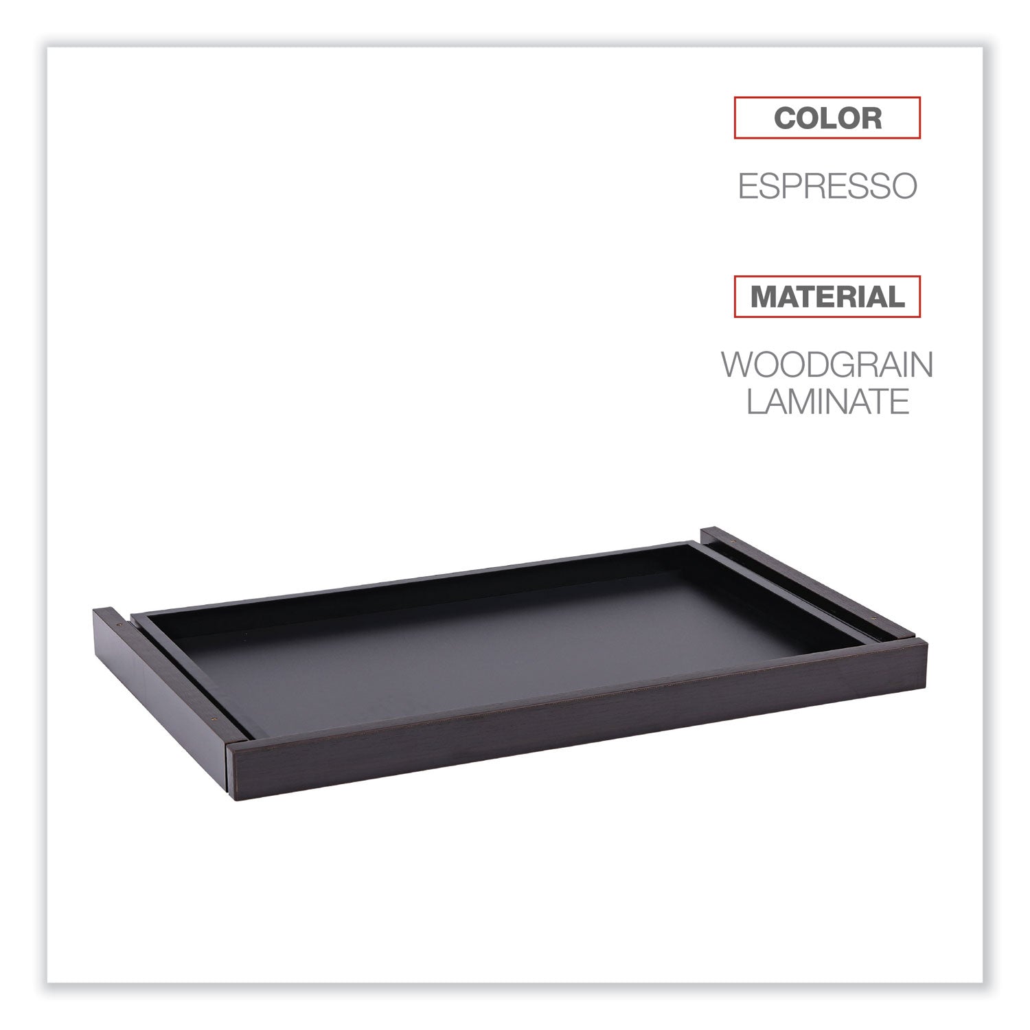 Alera Valencia Series Center Drawer, Laminate, 24.5w x 15d x 2h, Espresso (VA312414ES)