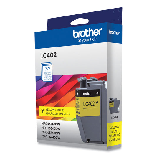 Brother LC402YS Ink, 550 Page-Yield, Yellow