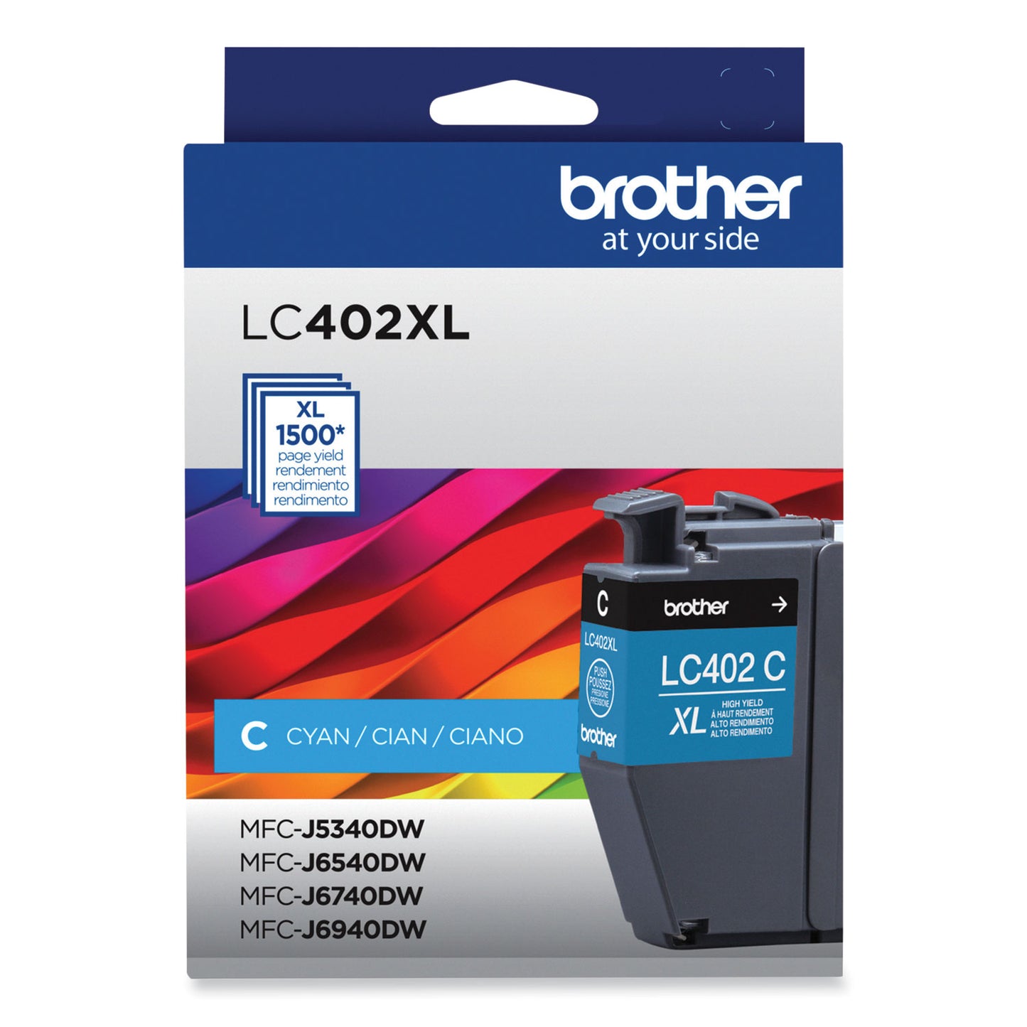 Brother LC402XLCS High-Yield Ink, 1,500 Page-Yield, Cyan