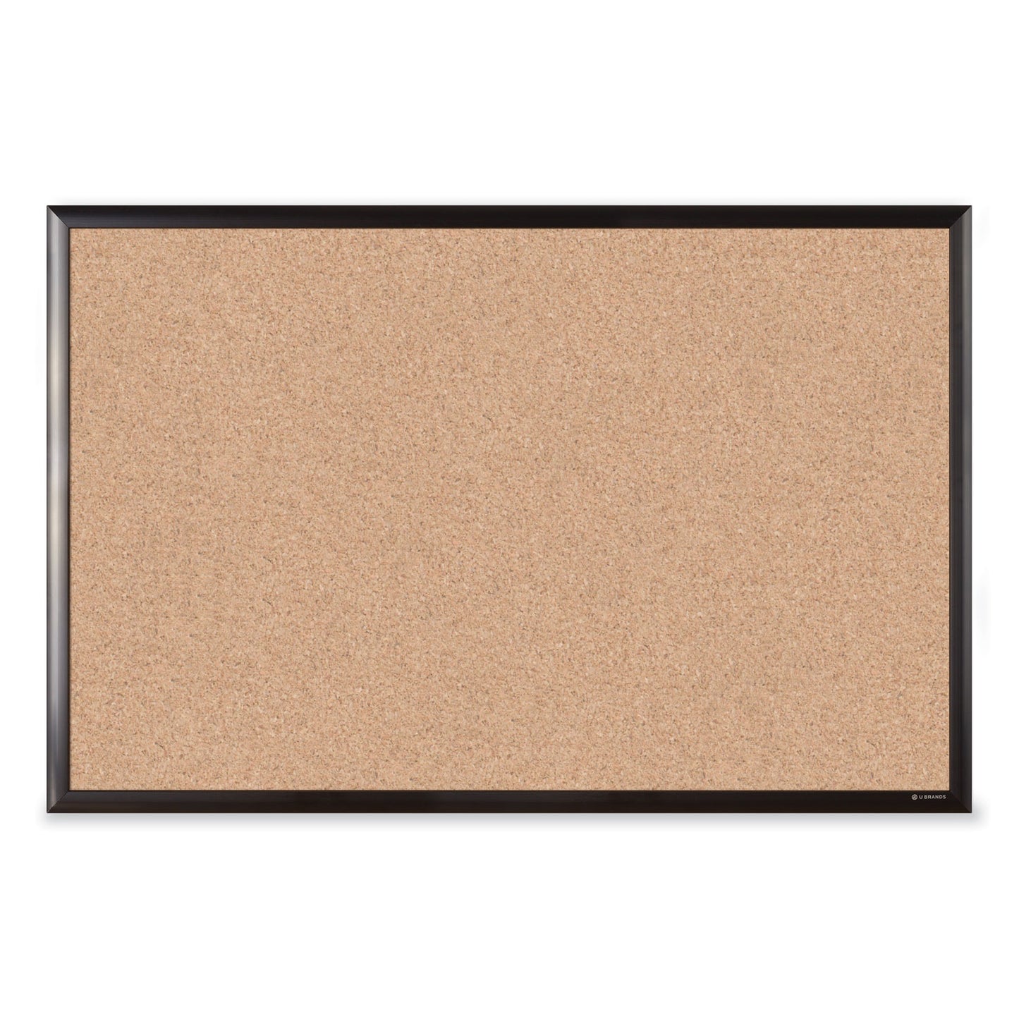 U Brands Cork Bulletin Board with Black Aluminum Frame, 35 x 23, Tan Surface (2880U0001)