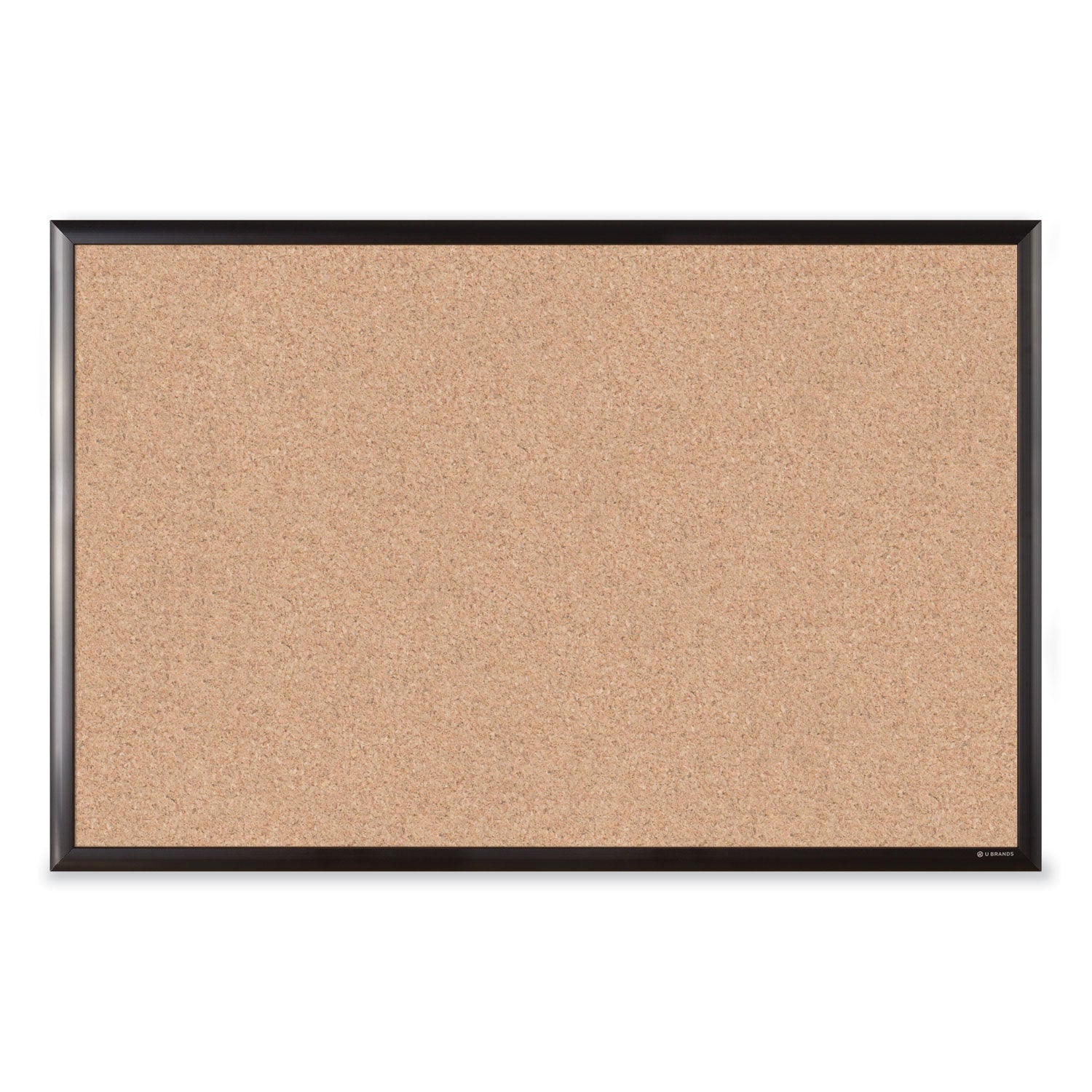 U Brands Cork Bulletin Board with Black Aluminum Frame, 35 x 23, Tan Surface (2880U0001)