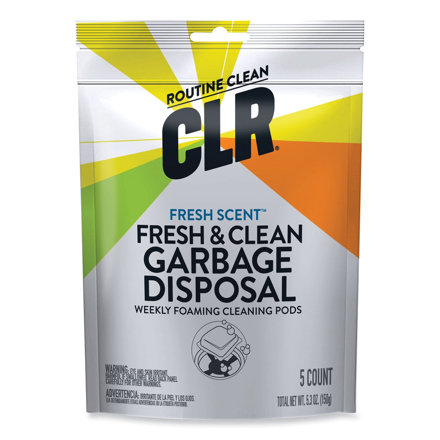 CLR PRO Fresh and Clean Garbage Disposal, Fresh Scent, 5 Pods/Pack, 6 Packs/Carton (GDC6PRO)