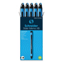 Schneider Slider Memo XB Ballpoint Pen, Stick, Extra-Bold 1.4 mm, Black Ink, Black/Light Blue Barrel, 10/Box (150201)