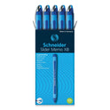 Schneider Slider Memo XB Ballpoint Pen, Stick, Extra-Bold 1.4 mm, Blue Ink, Blue/Light Blue Barrel, 10/Box (150203)