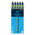 Schneider Xpress Fineliner Porous Point Pen, Stick, Medium 0.8 mm, Blue Ink, Blue/Green Barrel, 10/Box (190003)