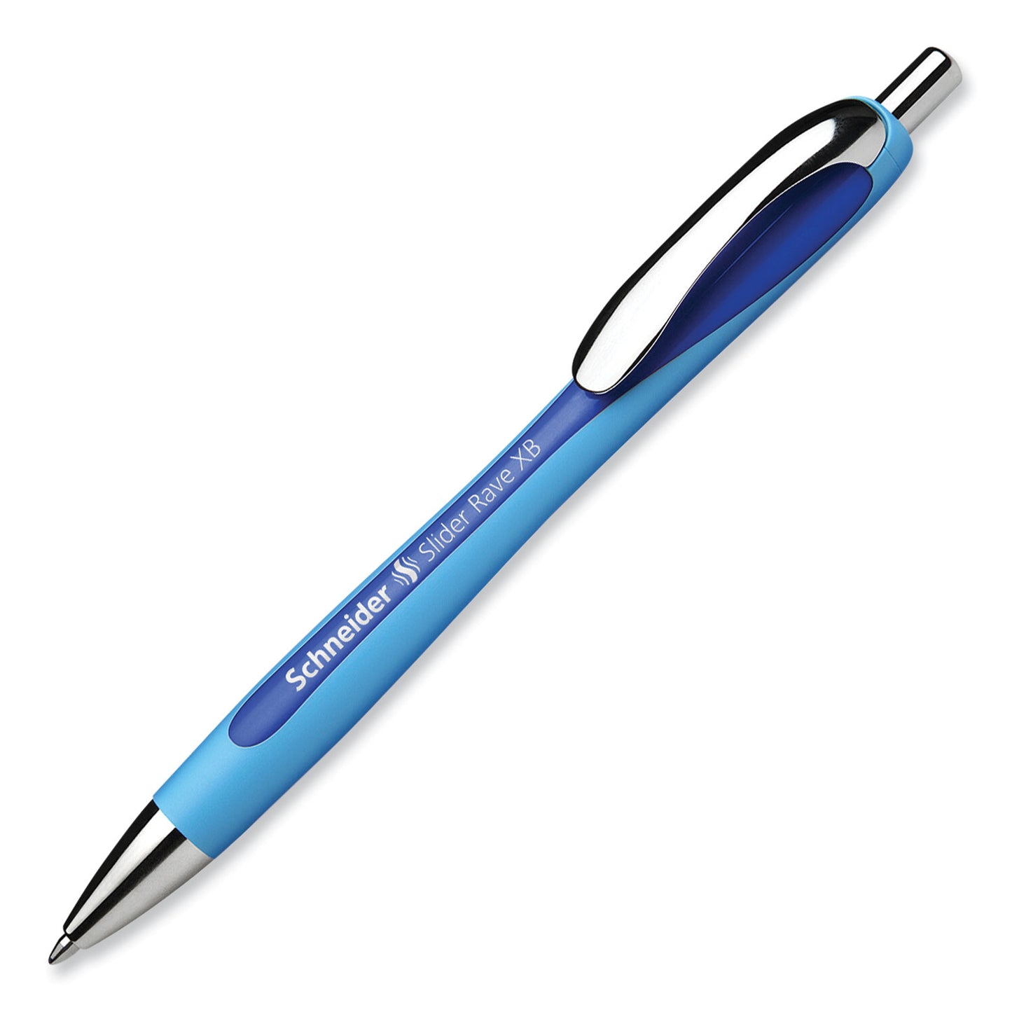 Schneider Slider Rave XB Ballpoint Pen, Retractable, Extra-Bold 1.4 mm, Blue Ink, Blue/Light Blue Barrel (132503)