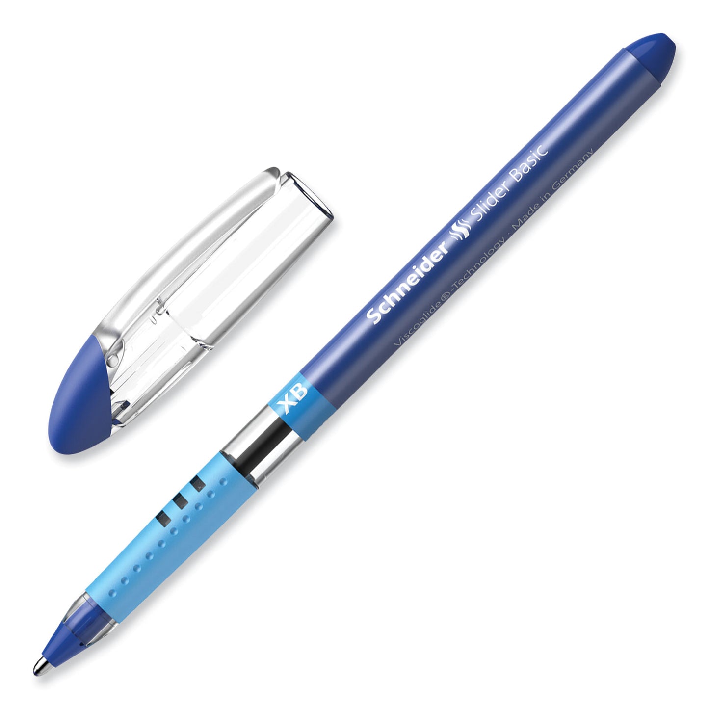 Schneider Slider Basic Ballpoint Pen, Stick, Extra-Bold 1.4 mm, Blue Ink, Blue Barrel, 10/Box (151203)