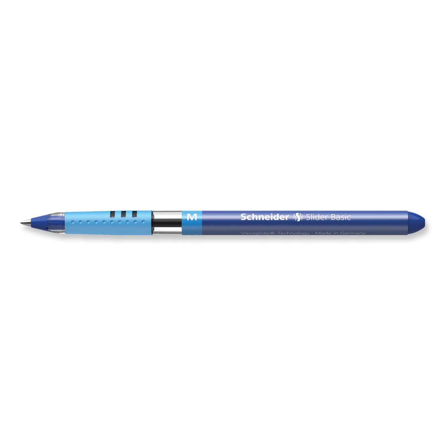 Schneider Slider Basic Ballpoint Pen, Stick, Medium 0.8 mm, Blue Ink, Blue Barrel, 10/Box (151103)