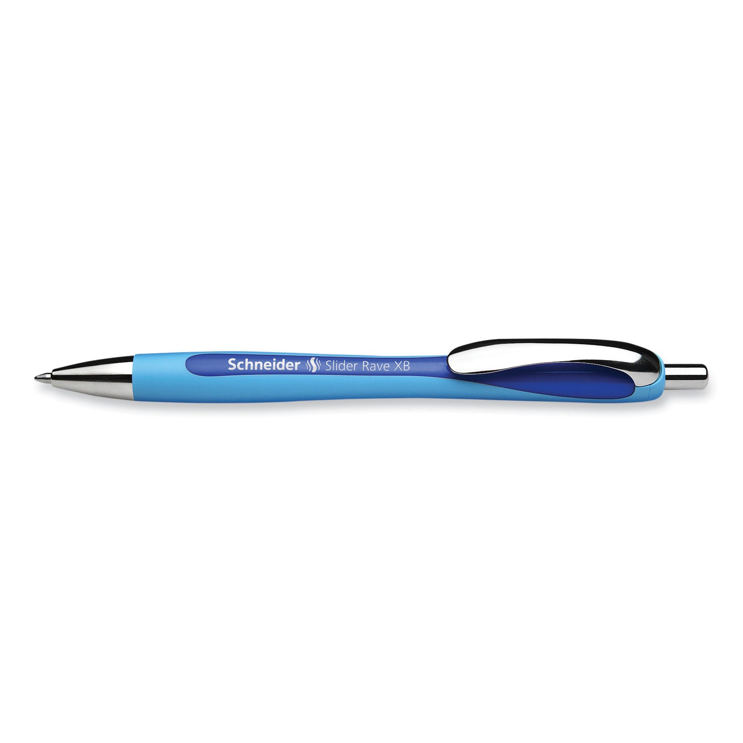 Schneider Slider Rave XB Ballpoint Pen, Retractable, Extra-Bold 1.4 mm, Blue Ink, Blue/Light Blue Barrel (132503)