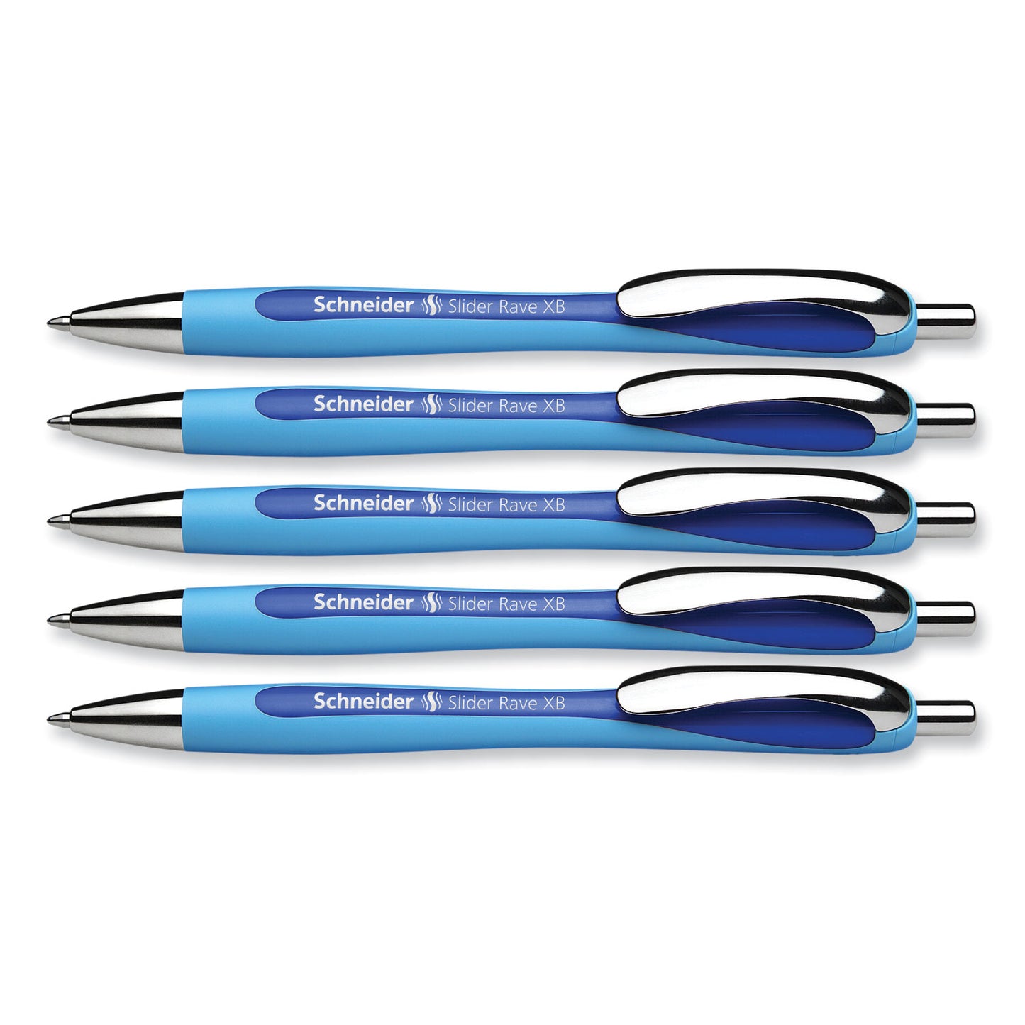 Schneider Slider Rave XB Ballpoint Pen, Retractable, Extra-Bold 1.4 mm, Blue Ink, Blue/Light Blue Barrel (132503)