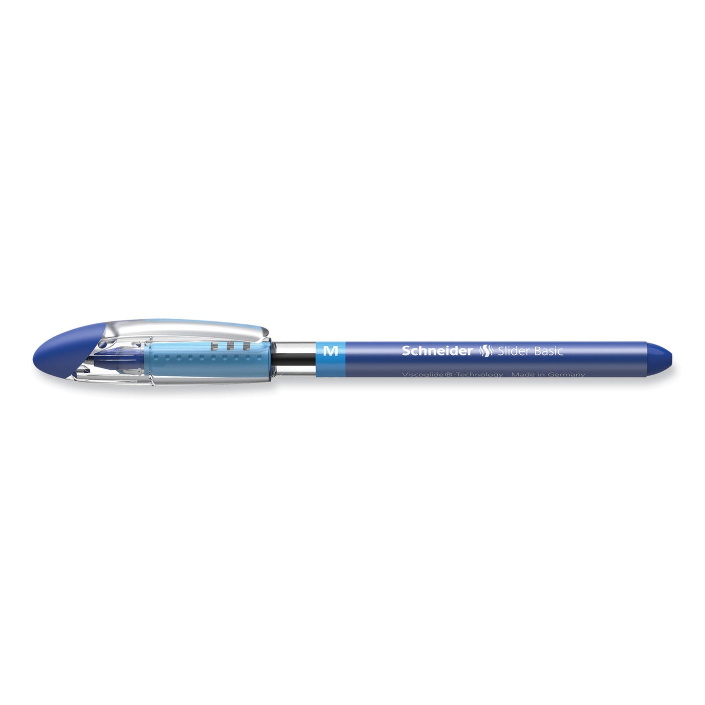 Schneider Slider Basic Ballpoint Pen, Stick, Medium 0.8 mm, Blue Ink, Blue Barrel, 10/Box (151103)