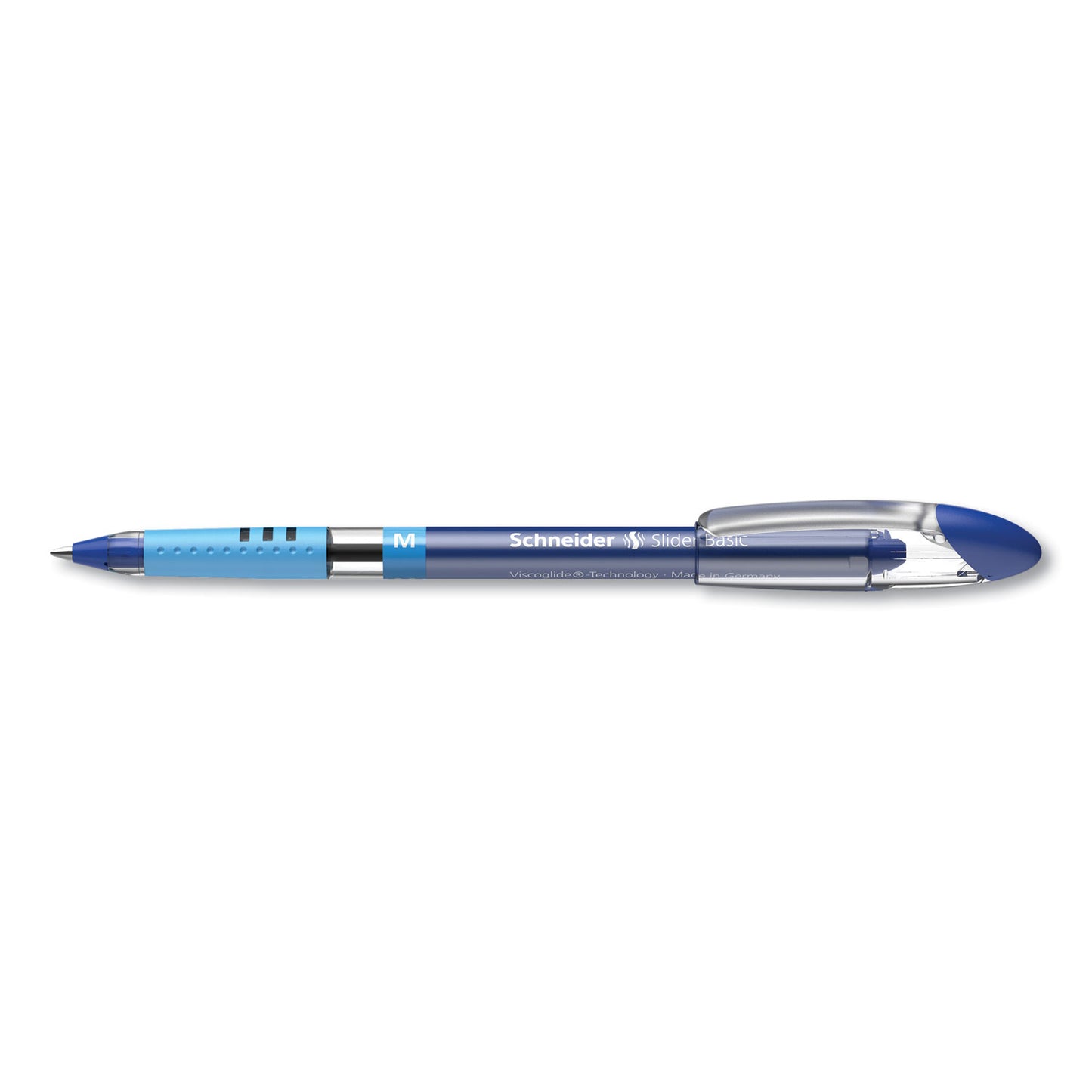 Schneider Slider Basic Ballpoint Pen, Stick, Medium 0.8 mm, Blue Ink, Blue Barrel, 10/Box (151103)