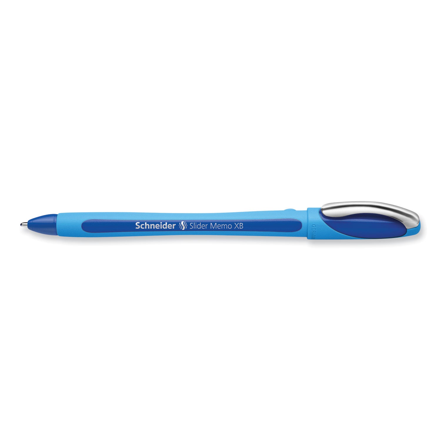 Schneider Slider Memo XB Ballpoint Pen, Stick, Extra-Bold 1.4 mm, Blue Ink, Blue/Light Blue Barrel, 10/Box (150203)