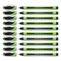 Schneider Xpress Fineliner Porous Point Pen, Stick, Medium 0.8 mm, Black Ink, Black/Green Barrel, 10/Box (190001)