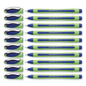 Schneider Xpress Fineliner Porous Point Pen, Stick, Medium 0.8 mm, Blue Ink, Blue/Green Barrel, 10/Box (190003)