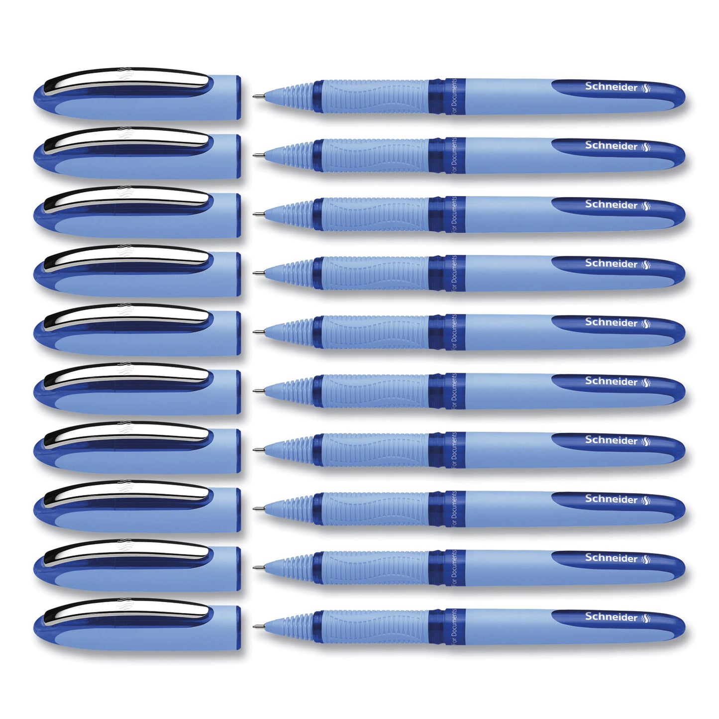 Schneider One Hybrid N Roller Ball Pen, Stick, Extra-Fine 0.3 mm, Blue Ink, Blue Barrel, 10/Box (183403)