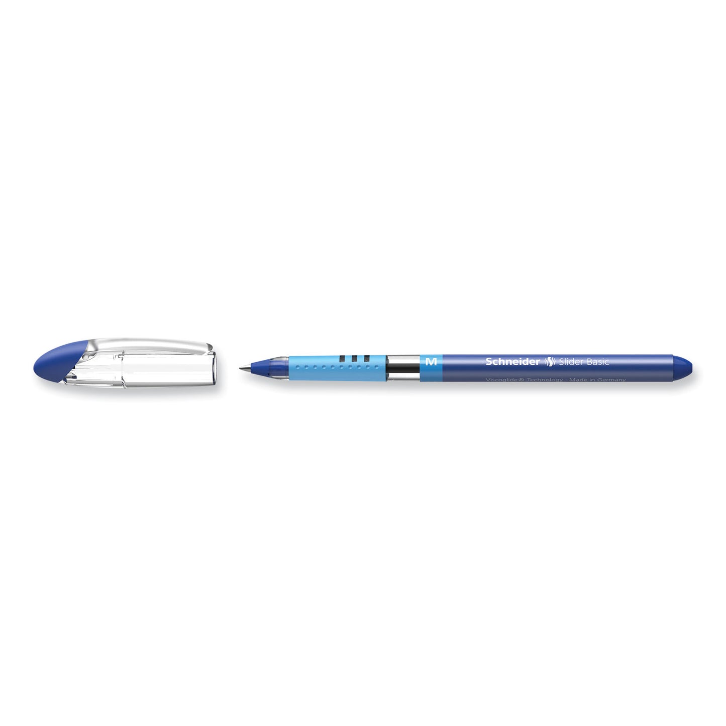 Schneider Slider Basic Ballpoint Pen, Stick, Medium 0.8 mm, Blue Ink, Blue Barrel, 10/Box (151103)