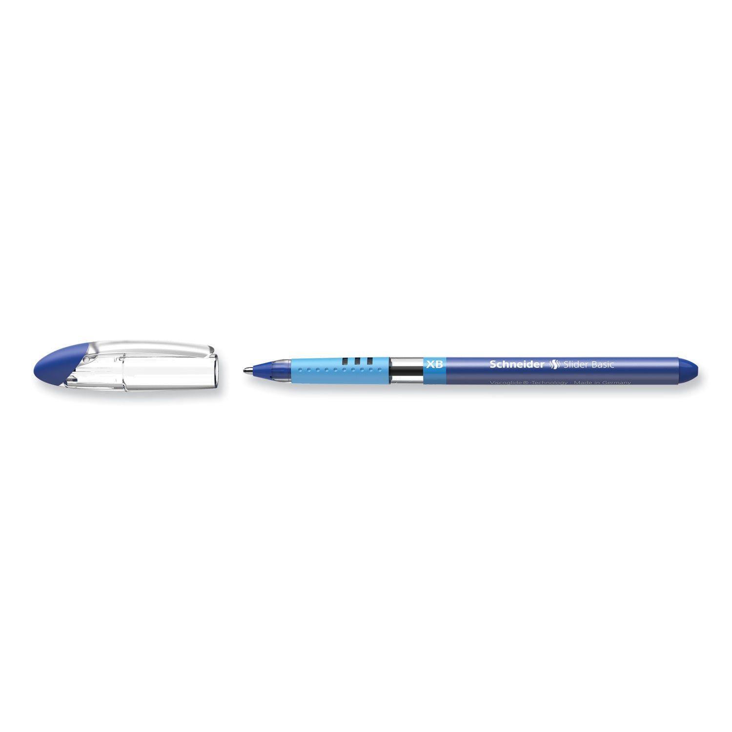 Schneider Slider Basic Ballpoint Pen, Stick, Extra-Bold 1.4 mm, Blue Ink, Blue Barrel, 10/Box (151203)