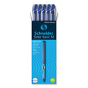 Schneider Slider Basic Ballpoint Pen, Stick, Medium 0.8 mm, Blue Ink, Blue Barrel, 10/Box (151103)