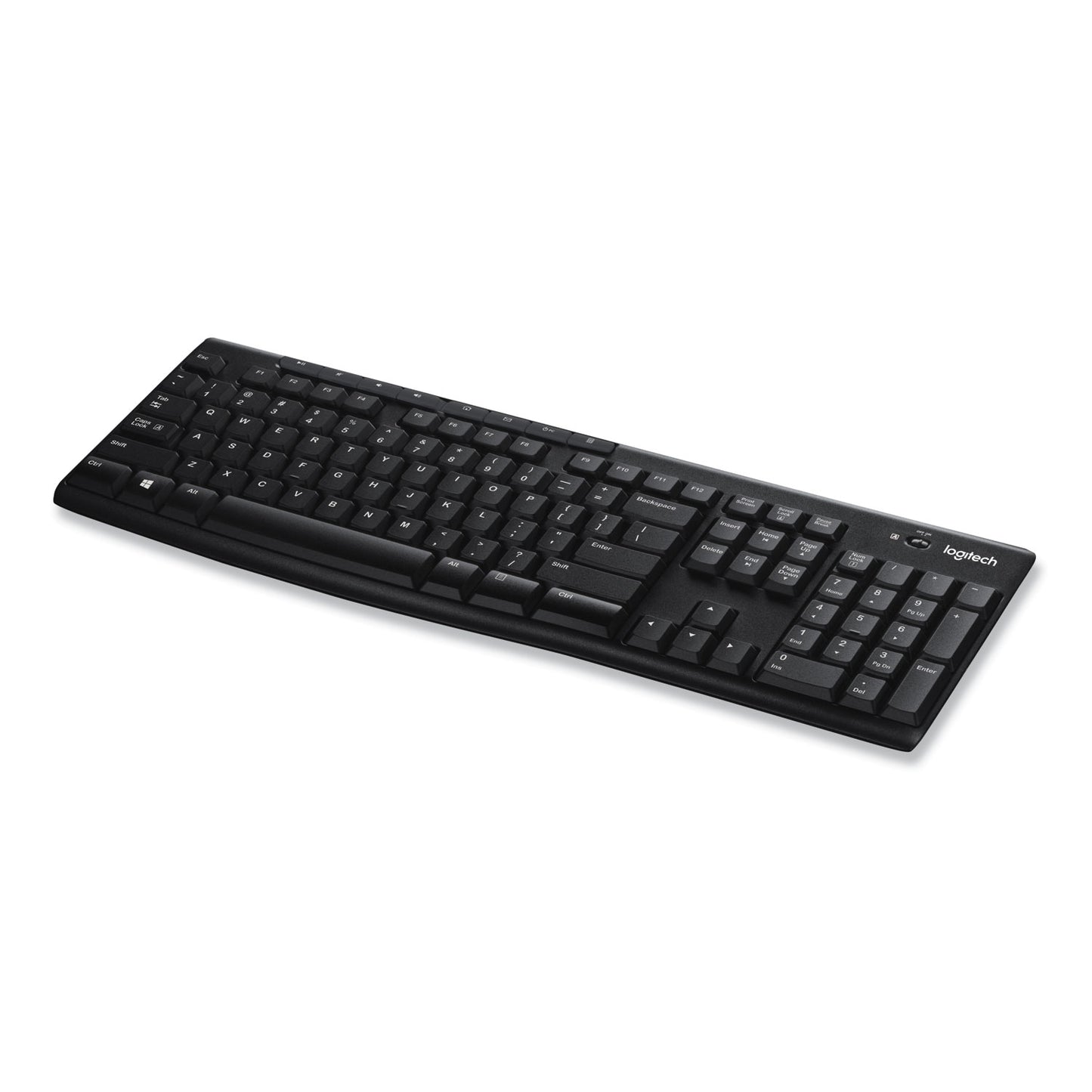 Logitech K270 Wireless Keyboard, USB Unifying Receiver, Black (920003051)