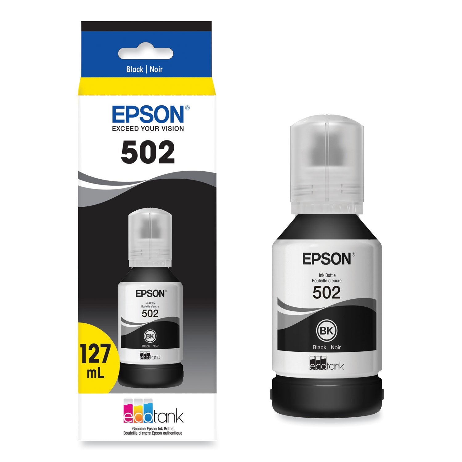 Epson T502120-S (502) Ink, 7,500 Page-Yield, Black