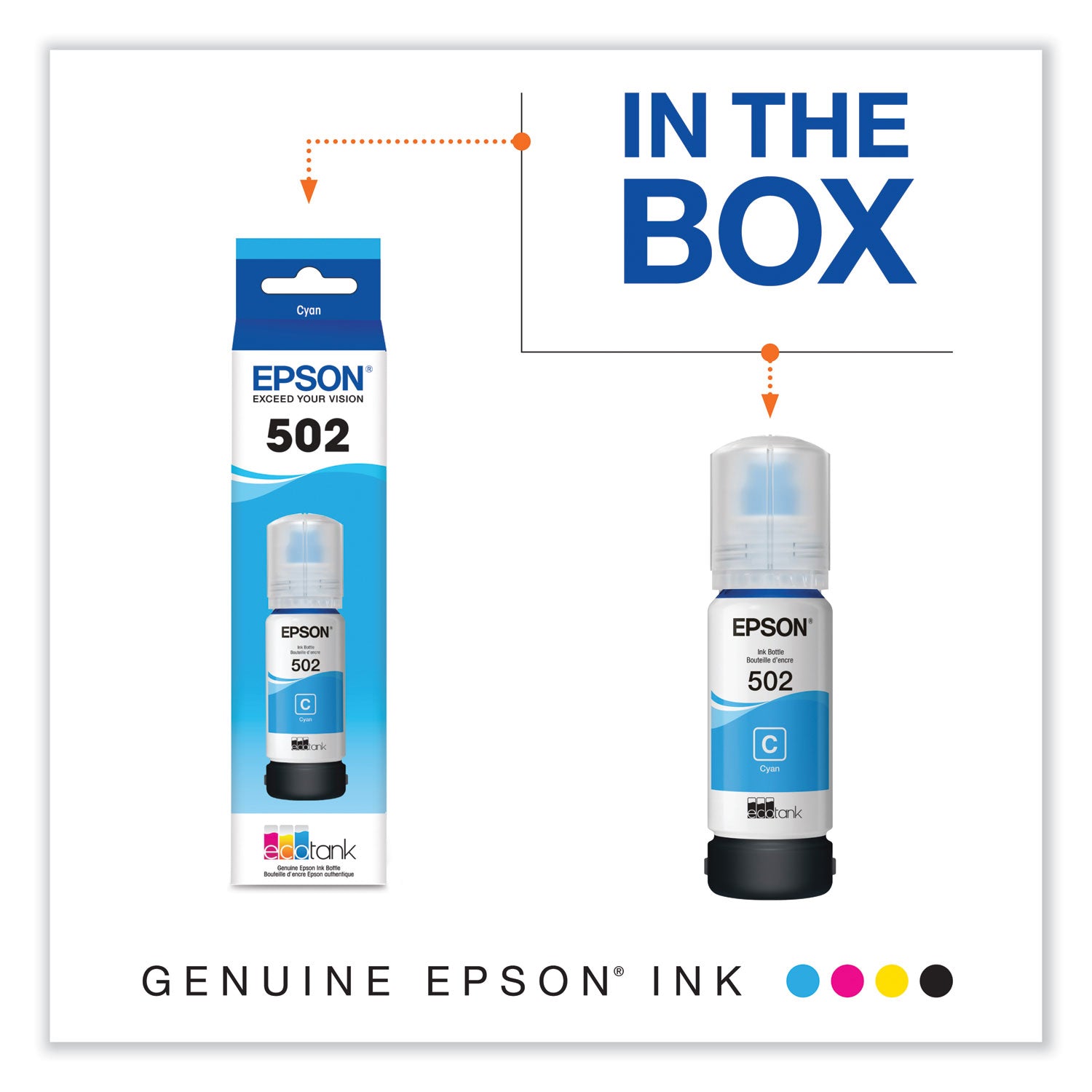 Epson T502220-S (502) Ink, 6,000 Page-Yield, Cyan
