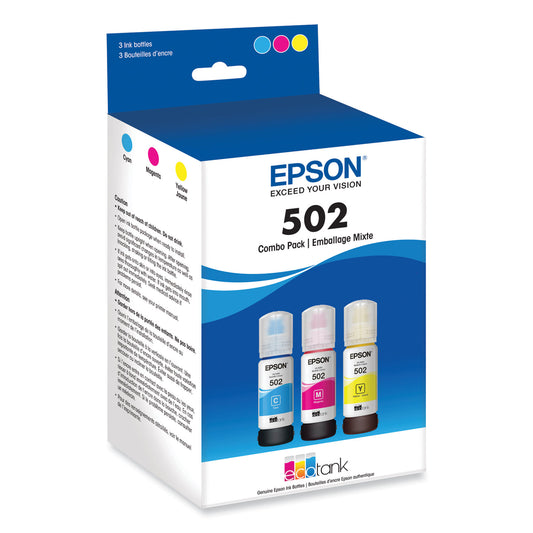 Epson T502520-S (502) Ink, 6,000 Page-Yield, Cyan/Magenta/Yellow