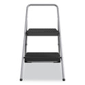 COSCO 2-Step Folding Steel Step Stool, 200 lb Capacity, 28.13" Working Height, Cool Gray (11137PBL1E)