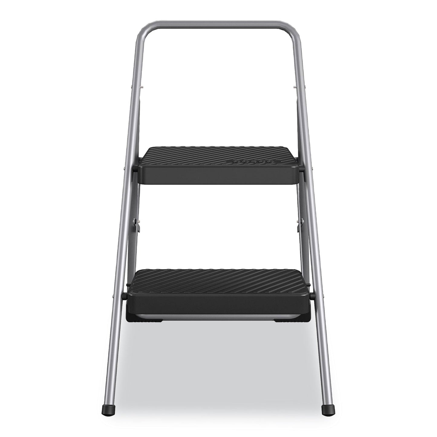 COSCO 2-Step Folding Steel Step Stool, 200 lb Capacity, 28.13" Working Height, Cool Gray (11137PBL1E)