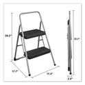 COSCO 2-Step Folding Steel Step Stool, 200 lb Capacity, 28.13" Working Height, Cool Gray (11137PBL1E)